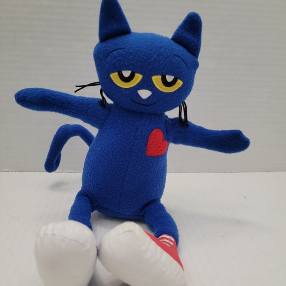 Pete The Cat Plush Animal Doll Based on the Books James Dean Blue Red Heart 12" - Picture 2 of 10